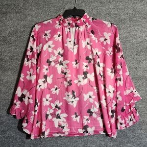 Cato women's blouse top size XL pink floral new with tags